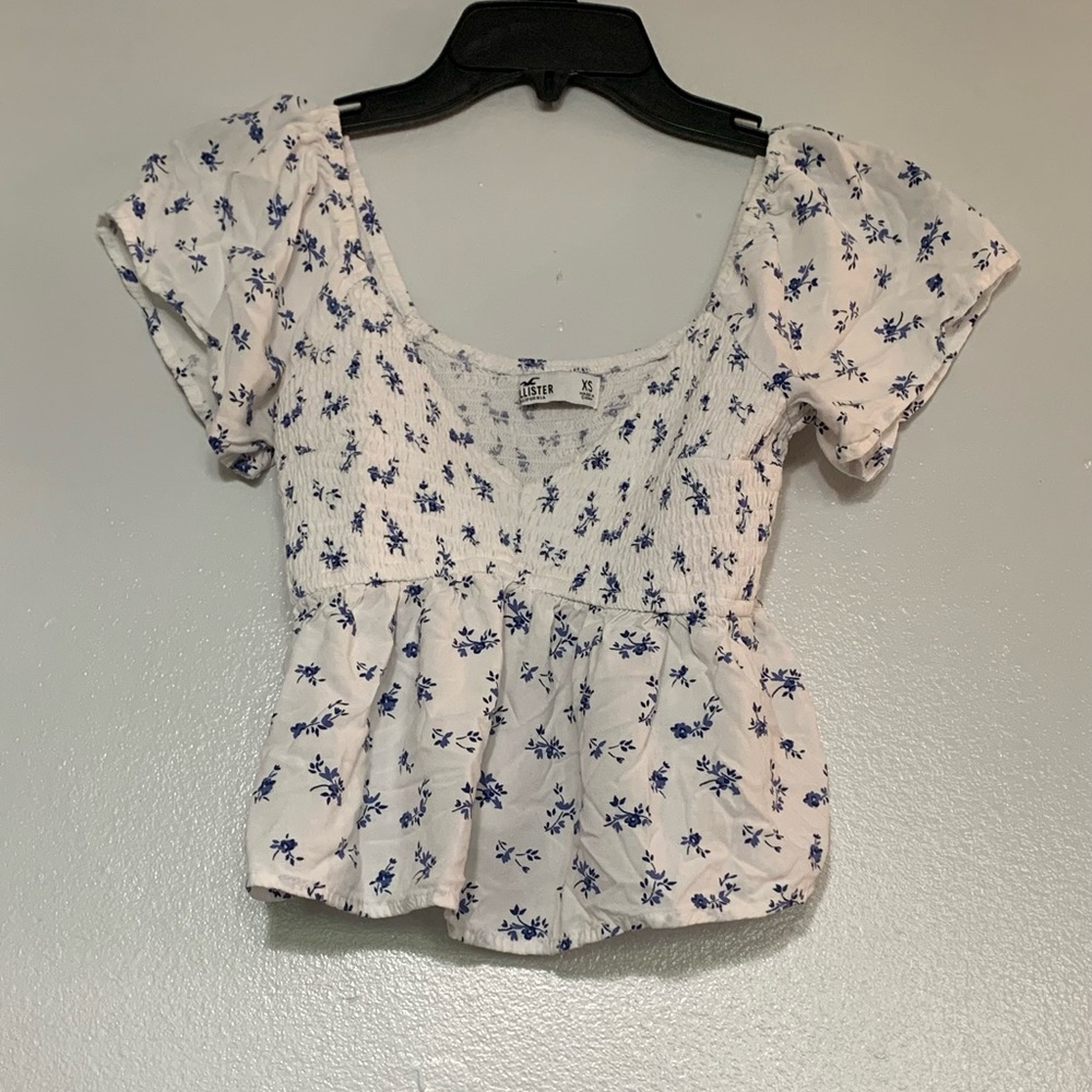 Hollister Blue Floral Blouse
